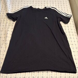Adidas Black T-shirt dress with Iconic Stripes